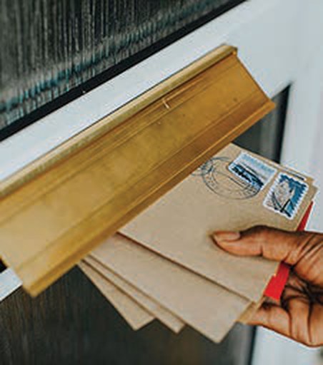 Addressed and stamped direct mail envelopes