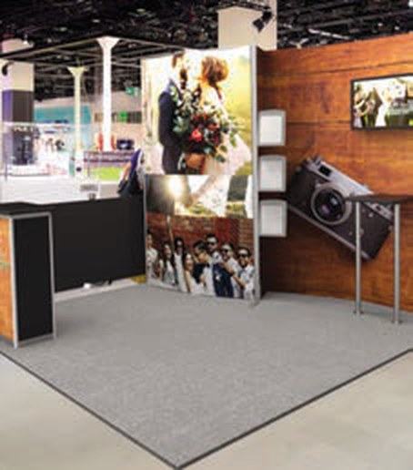 A finished tradeshow booth build